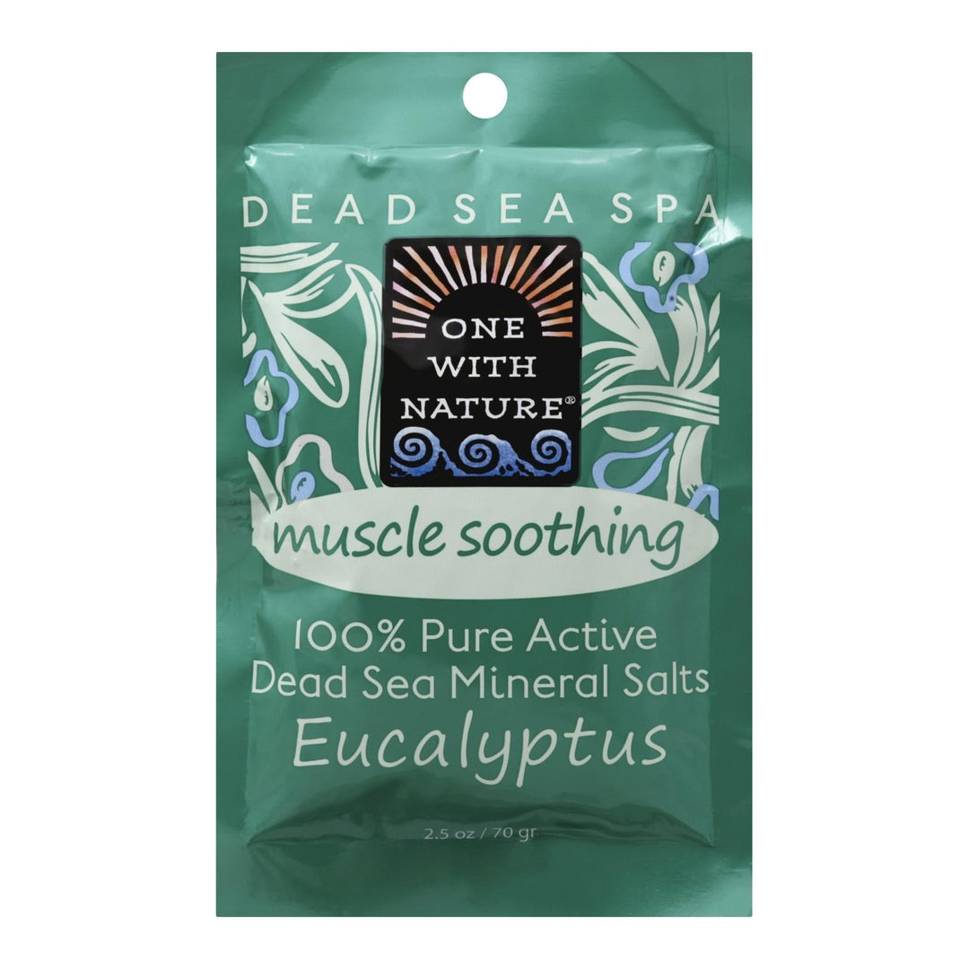 One With Nature Dead Sea Mineral Salt Bath - Soothing - Case Of 6 - 2.5 Oz. - Maras Green